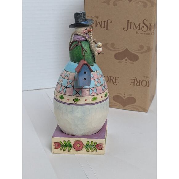 Jim Shore "Warm And Cozy" Snowman With Bird And Birdhouse. - Picture 9 of 12